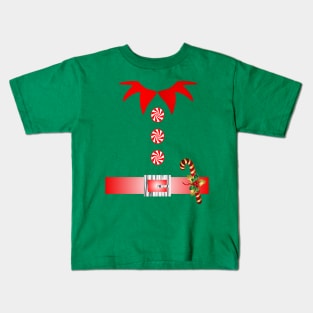 1980s kawaii cute ugly christmas sweater elf costume Kids T-Shirt